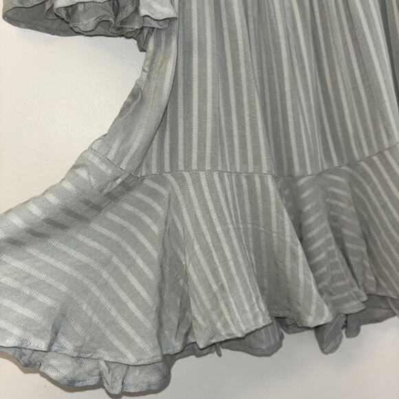 Blue B Romper Green Boho Cottage‎ core Sz M Stretch Flowy NWT Tassels Stripped50 - Picture 5 of 15